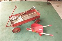 Toy Wagon & wheel Barrow