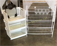 Shoe Rack, Stackable Plastic Storage Bins,