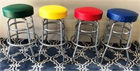 66-(4) COLORFUL CHROME BAR STOOLS