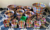 66-LARGE LOT OF MULTI-COLORED BASKETS