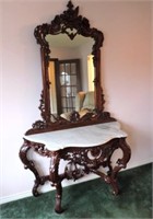 Ornate Hall Table with Mirror