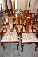 8 PC. QUEEN ANNE STYLE, CHERRY DINING CHAIRS - 6