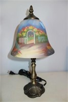 REVERSE PAINTED GLASS SHADE LAMP