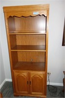 OAK BOOKCASE - MARKED: MADE IN USA - 30"W X