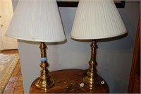 PAIR BRASS TABLE LAMPS