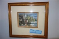 "WATERMILL" BY JIM GRAY - FRAMED & MATTED - 10" X