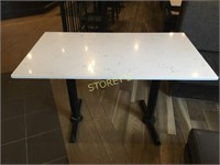 Marble Like Dbl Pedesatl Dining Table - 27x48