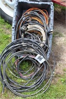 ASSORTED ELECTRICAL WIRE W/ PLASTIC TOTE