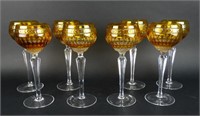 Wedgwood Crystal Crown Amber Wine Hocks
