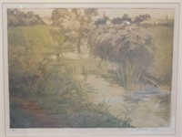 MANUEL ROBBE "La Riviere L'Ornaing" Etching