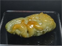 Chinese Jade Carving - Dragon on Fruit