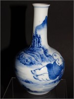 Chinese B&W Bottle Vase