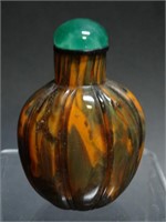 Chinese Faux Tortoise Shell Glass Snuff Bottle