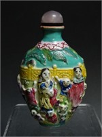 Chinese Polychromed Porcelain Snuff Bottle