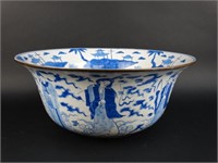 Huge Chinese 19c. Bowl w/ 8 Immortals