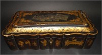 Chinese 19c. Lacquer & Hinged Card Box