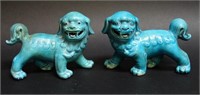 Pair of Porcelain Fu Dogs