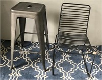 11-METAL STOOL AND CHAIR
