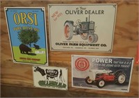 Signs- olive oil, Ford Tractor, Oliver tractor