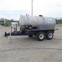 1000 gal SS water tank on cart