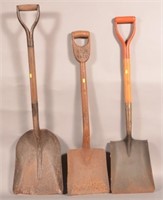 3-PRR Stamped Vintage Coal Shovels