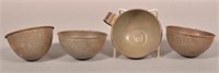 4-PRR Stamped Tin Bowl Form Drinking Cups