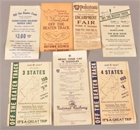 7 Vintage Various Paper RR Advertising Schedules/S