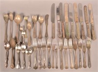 38 pieces of PRR Stamped Silver Plated Flat Ware