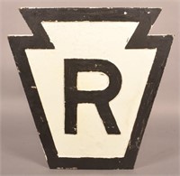 Iron Keystone Form Railroad Marker