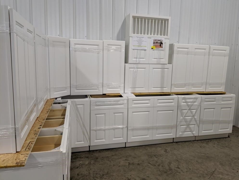 Aspen White Solid Wood Kitchen Cabinets, Peak Auction Kitchen Cabinets