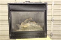Gas fireplace insert w/stove pipe