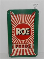 PAINTED TIN ROE FEEDS SIGN