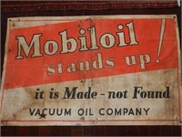MOBIL OIL CLOTH BANNER