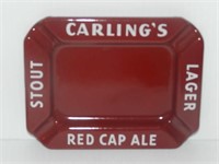 PORCELAIN CARLING'S RED CAP ALE ASHTRAY (RED)