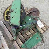 Pallet misc JD wheels and planter parts