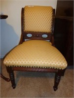 Pair of Upholstered Walnut Framed Chairs