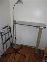 Rolling IV Stand, Walker, Handicap Bed Table, Lamp
