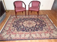 5' x 7' Floor Rug and 2 Arm Chairs