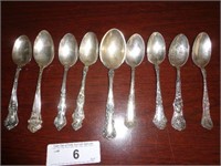 9 Pieces - Assorted Sterling Silver Spoons