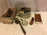 Large Lot  of rusty misc & an old box