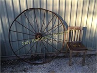 Large 53" Antique Iron Wheel