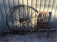 43" Large Antique Iron Wheel
