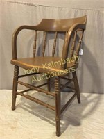 Vintage wood bow back Saloon style chair