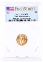 Coin 2011 1/10 Oz. Gold Eagle $5 Coin MS70
