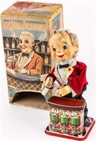 Vintage Rosko Bartender Tin Litho Toy With Box