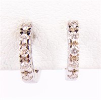 Jewelry 18kt White Gold Diamond Hoop Earrings