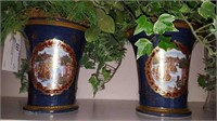 Decorative Vases w/ Gold Leaf Accents