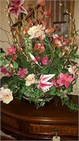 Day Lilies & Peonies in Gilded Pot