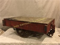 Antique Wood dock cart w/ cast iron wheels