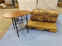 UPHOLSTERED STORAGE BOX / OTTOMAN + NEW TABLE